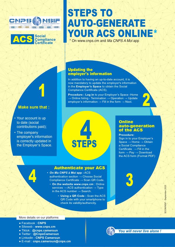 Steps to auto-generate a Social Compliance Certificate (ACS)